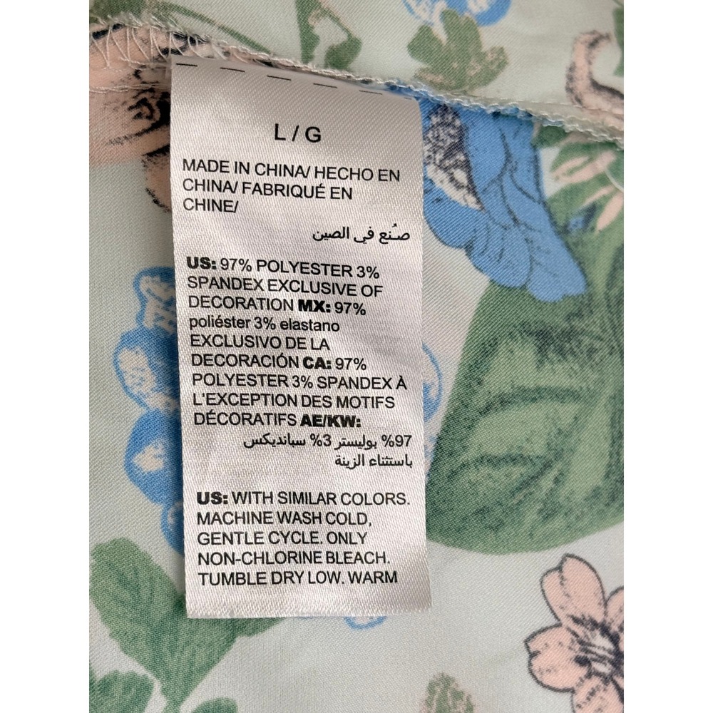 Soma Pajama Set L Blue Floral - Picture 6 of 7